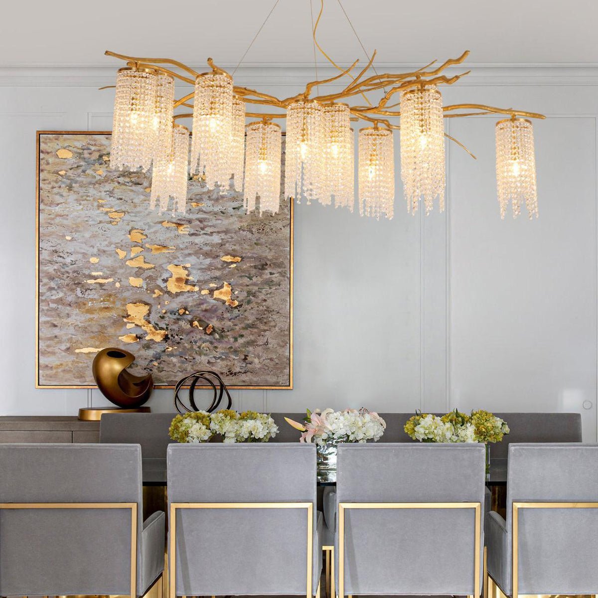 Forest Dawn Brass Branch Chandelier - L 63″ x W 31.5″ x H 17.7″Dark Coppereverlamps