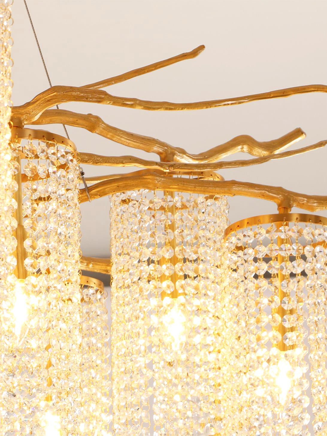 Forest Dawn Brass Branch Chandelier - L 63″ x W 31.5″ x H 17.7″Dark Coppereverlamps