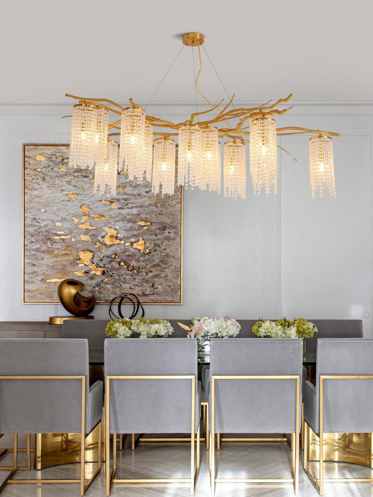 Forest Dawn Brass Branch Chandelier - L 63″ x W 31.5″ x H 17.7″Dark Coppereverlamps