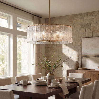 Aura Round Glass Chandelier 27”D 32“D