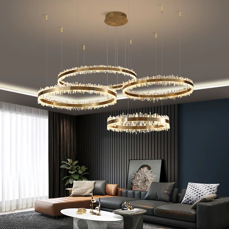 Gina Rock Crystal Rings Luxury Chandelier - everlamps