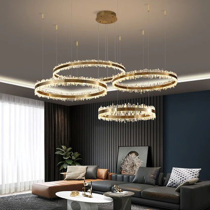 Gina Rock Crystal Rings Luxury Chandelier - everlamps
