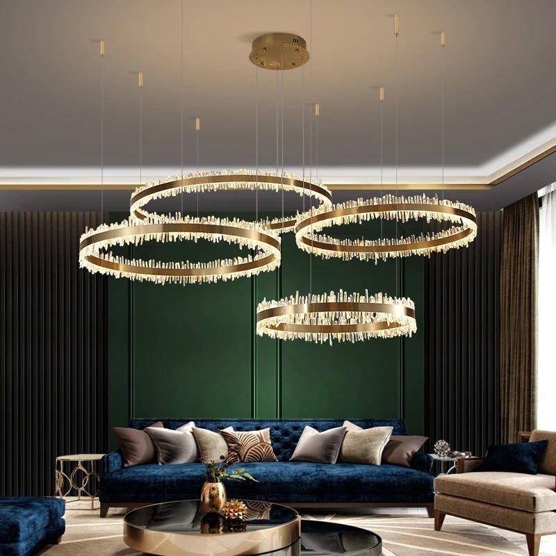 Gina Rock Crystal Rings Luxury Chandelier - everlamps