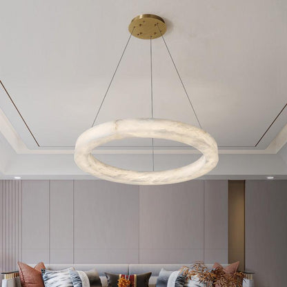 Glacera Alabaster Round Chandelier 19'' 27'' 36'' 60''D - D 27.6"Bronzeeverlamps