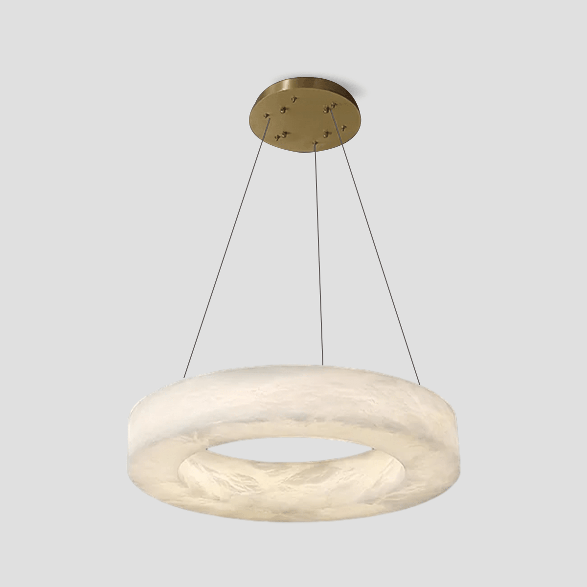 Glacera Alabaster Round Chandelier 19'' 27'' 36'' 60''D - D 19.7"Brasseverlamps