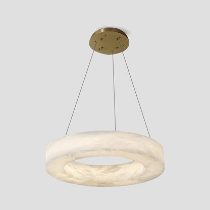 Glacera Alabaster Round Chandelier 19'' 27'' 36'' 60''D - D 19.7"Brasseverlamps