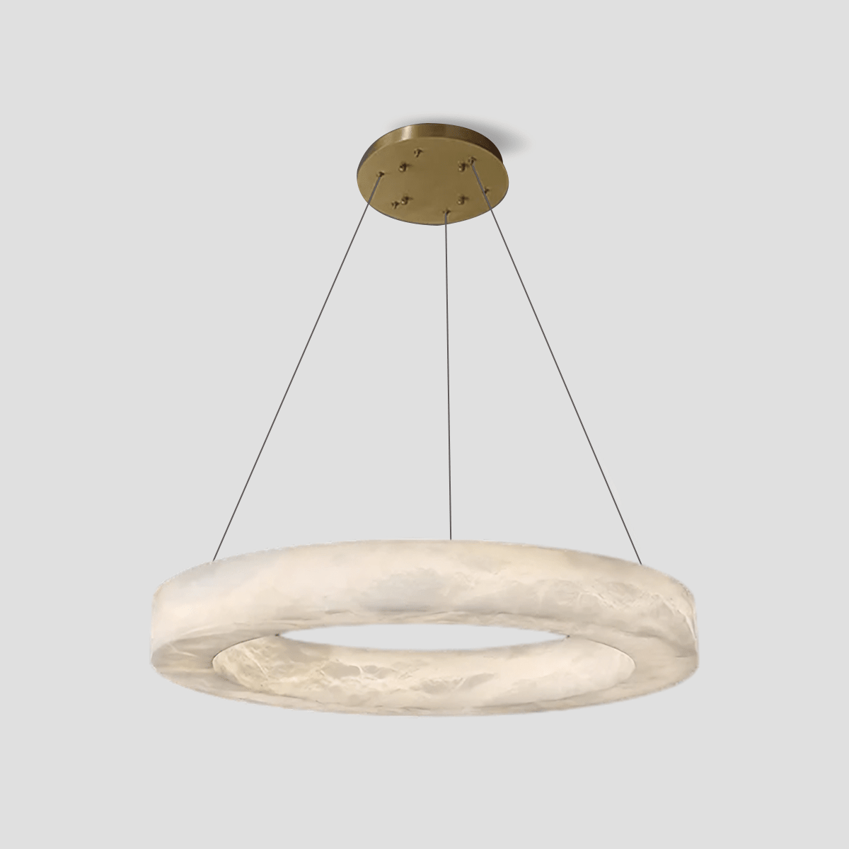 Glacera Alabaster Round Chandelier 19'' 27'' 36'' 60''D - D 27.6"Brasseverlamps