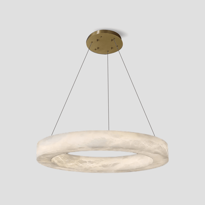 Glacera Alabaster Round Chandelier 19'' 27'' 36'' 60''D - D 27.6"Brasseverlamps