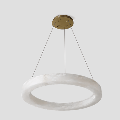 Glacera Alabaster Round Chandelier 19'' 27'' 36'' 60''D - D 35.4"Brasseverlamps