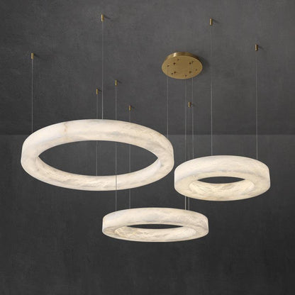 Glacera Alabaster Round Chandelier 19'' 27'' 36'' 60''D - D 27.6"Bronzeeverlamps