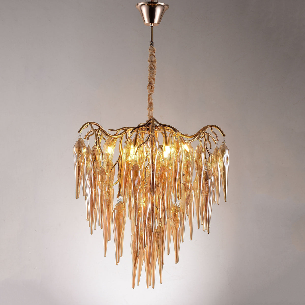 Glacier Organic Branch Round Chandelier - 20" diameterDark Coppereverlamps