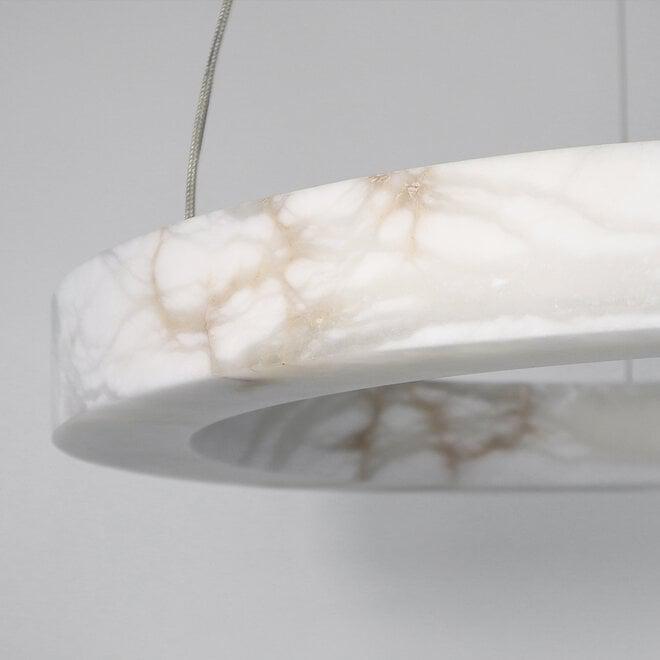 Halo Ring Alabaster Natural Stone Chandelier - 23.6 x 2.4 x 2.4 incheseverlamps
