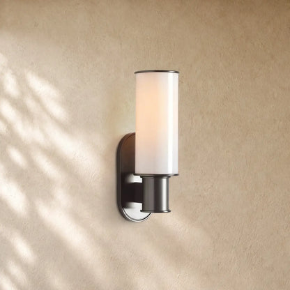 Harlins Milk Glass Wall Sconce - Black