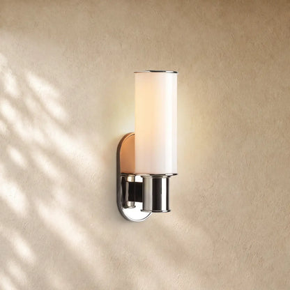 Harlins Milk Glass Wall Sconce - Nickel