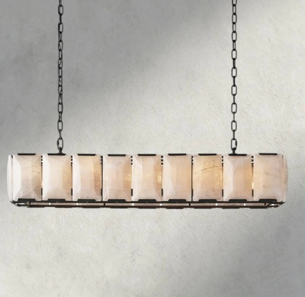 Hartley Alabaster Rectangular Chandelier 42’’ 54’’ 62’’ 74’’ - 62’’ / Bronze - chandelier