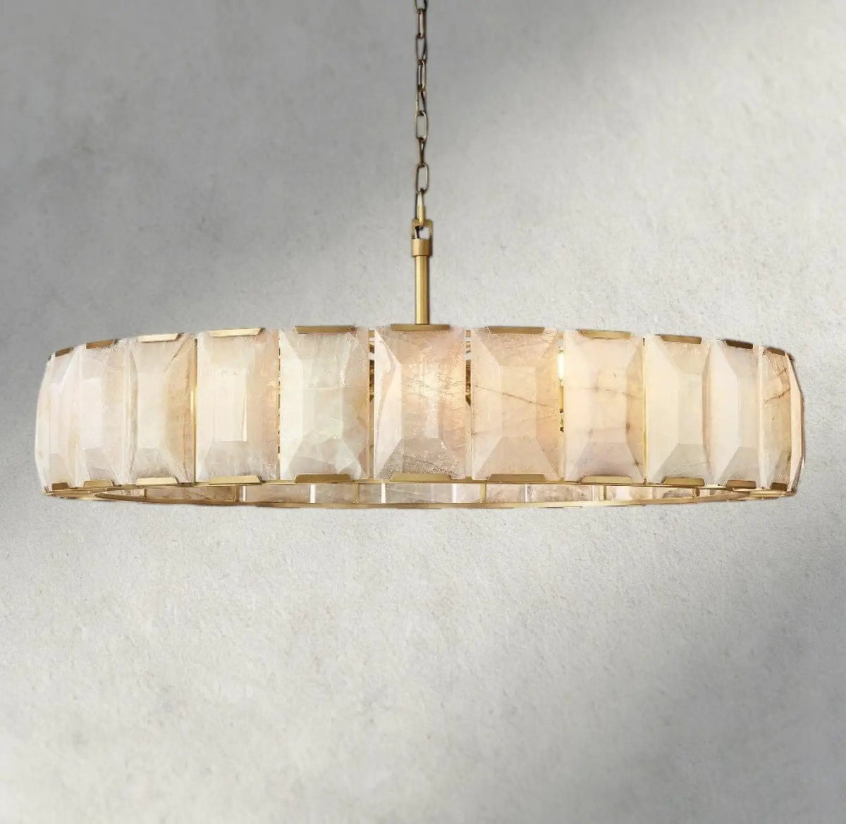 Hartley Alabaster Round Chandelier 19’’ 31’’ 43’’ 60’’ - 60’’ / Brass - chandelier