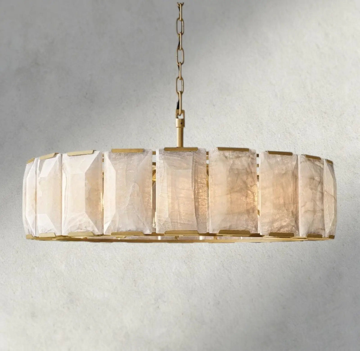 Hartley Alabaster Round Chandelier 19’’ 31’’ 43’’ 60’’ - 43’’ / Brass - chandelier