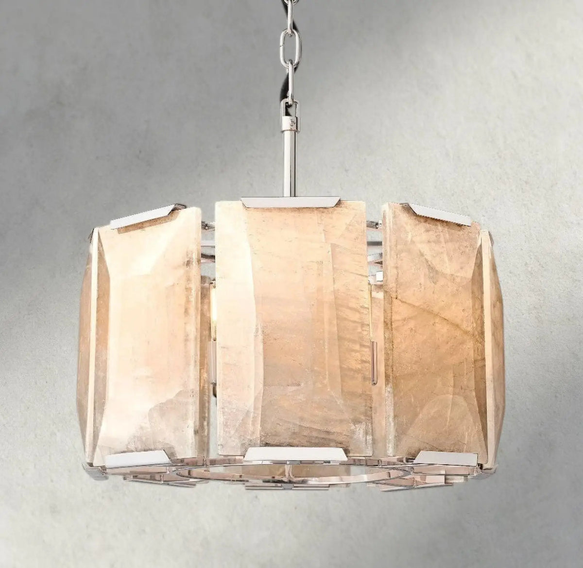 Hartley Alabaster Round Chandelier 19’’ 31’’ 43’’ 60’’ - 19’’ / Nickle - chandelier