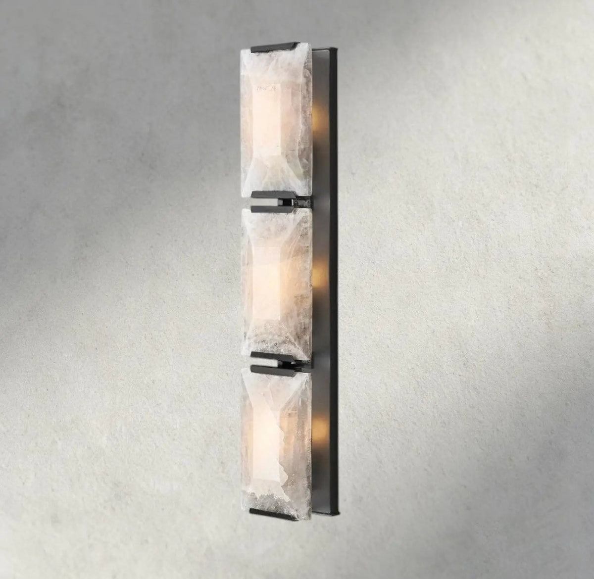 Hartley Alabaster Triple Sconce - Bronze - wall sconce