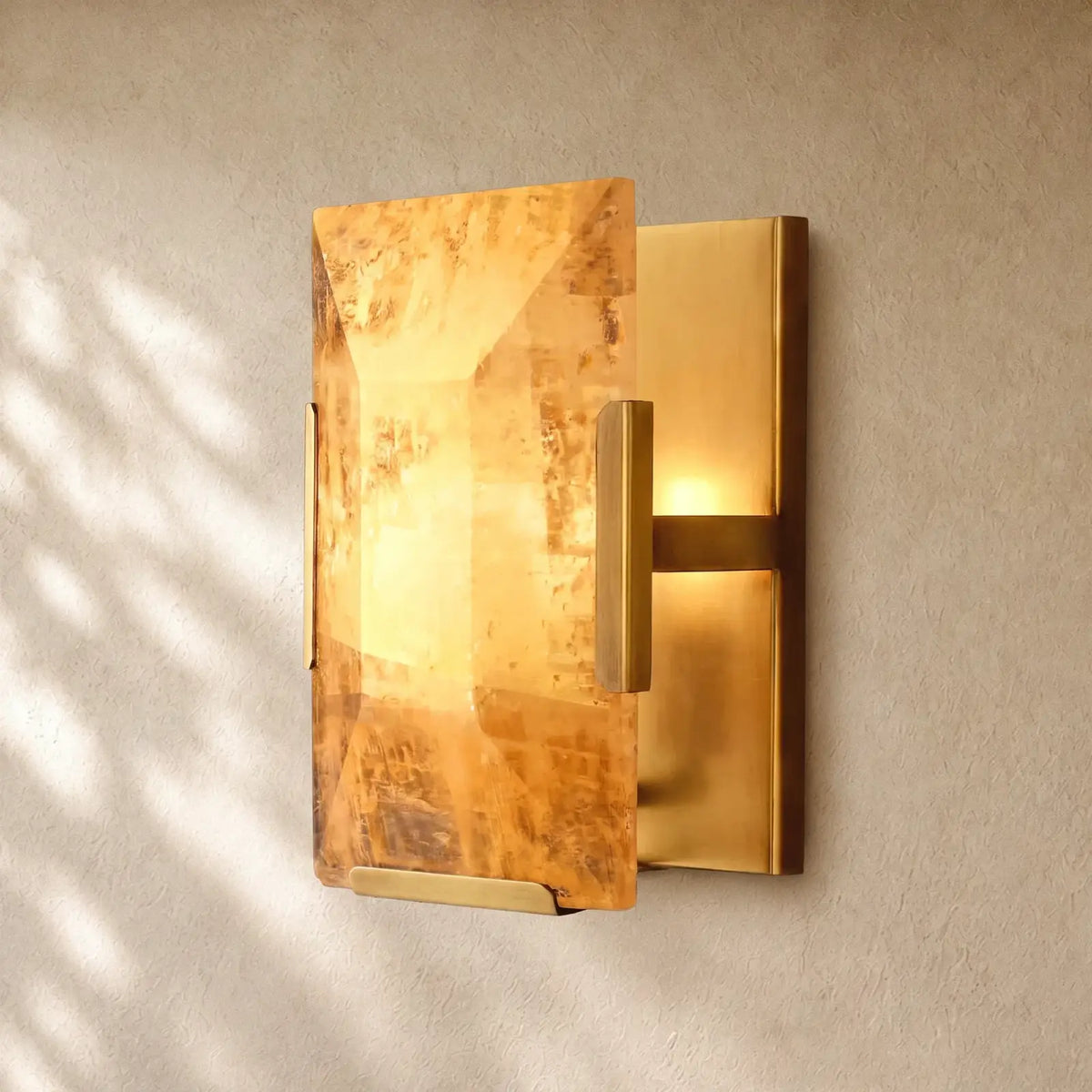 Hartley Alabaster Wall Sconce - Lacquered Burnished Brass