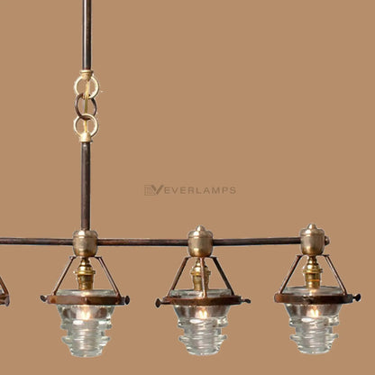 Hartwell 5-Light Ribbed Glass Linear Chandelier