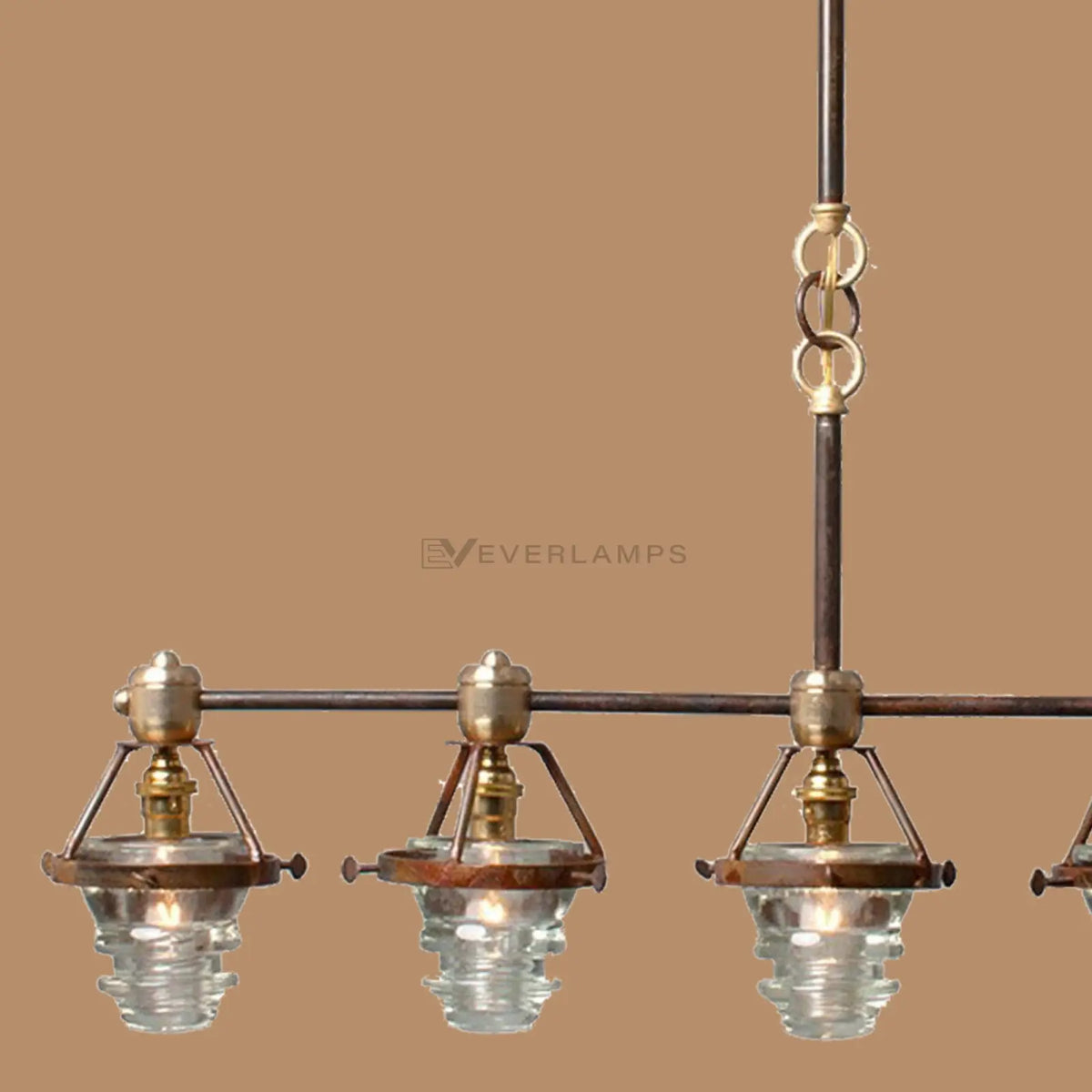 Hartwell 5-Light Ribbed Glass Linear Chandelier