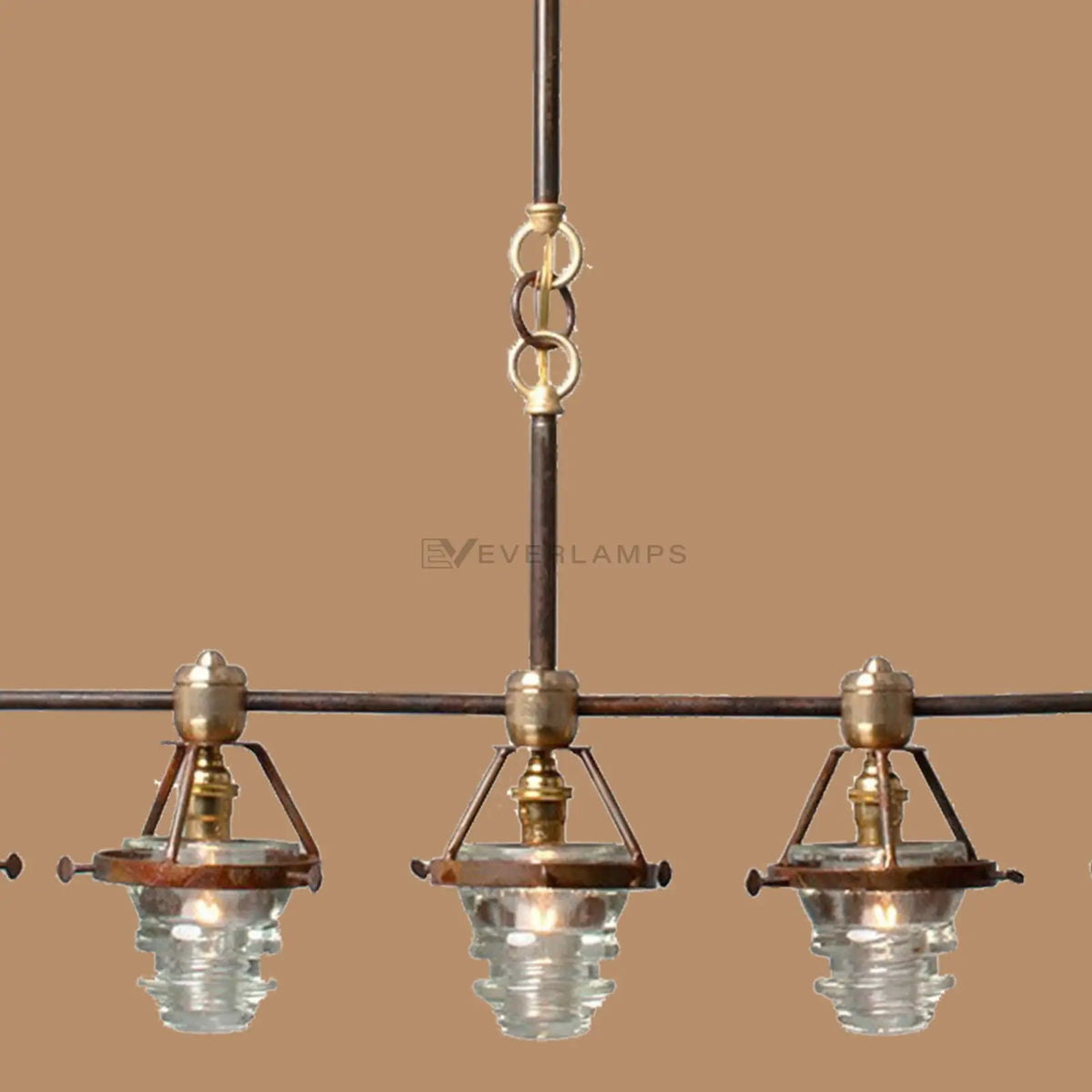 Hartwell 5-Light Ribbed Glass Linear Chandelier