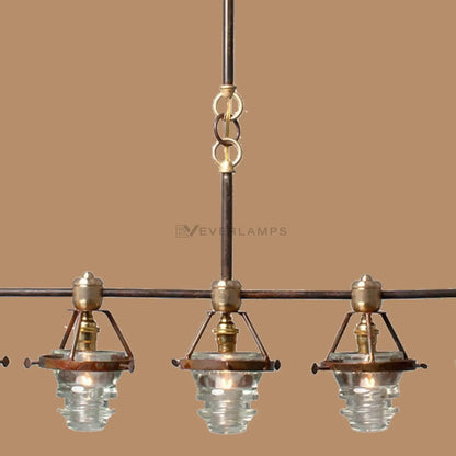 Hartwell 5-Light Ribbed Glass Linear Chandelier