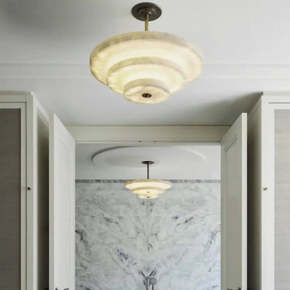 Ice Queen Alabaster Chandelier - ∅ 33.5″ x H 17.7″Bronze & WhiteWarm Lighteverlamps