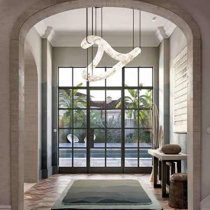 Infinity Alabaster Pendant Light for Entryway – Modern Symmetrical Entrance Lighting - everlamps