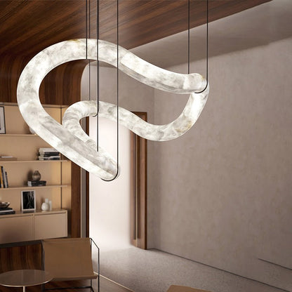 Infinity Alabaster Pendant Light for Entryway – Modern Symmetrical Entrance Lighting - everlamps