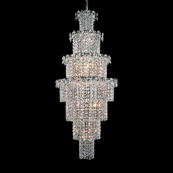 Large Multi-pieces Crystal Chandelier Stylish Ceiling Light Fixture For Foyer Living Room Staircase