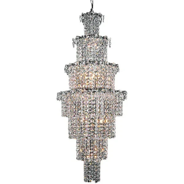 Large Multi-pieces Crystal Chandelier Stylish Ceiling Light Fixture For Foyer Living Room Staircase