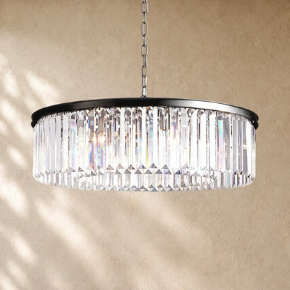 Leylend Crystal Round Chandelier - Black