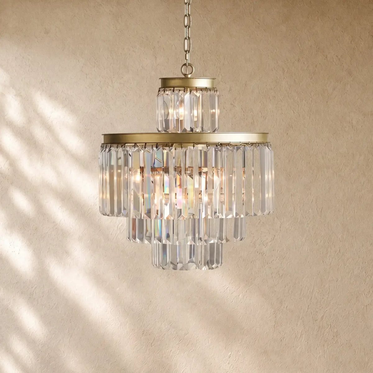 Leylend Tiered Round Chandelier Lighting - 11-Light 20.5’’ / Antique Brass