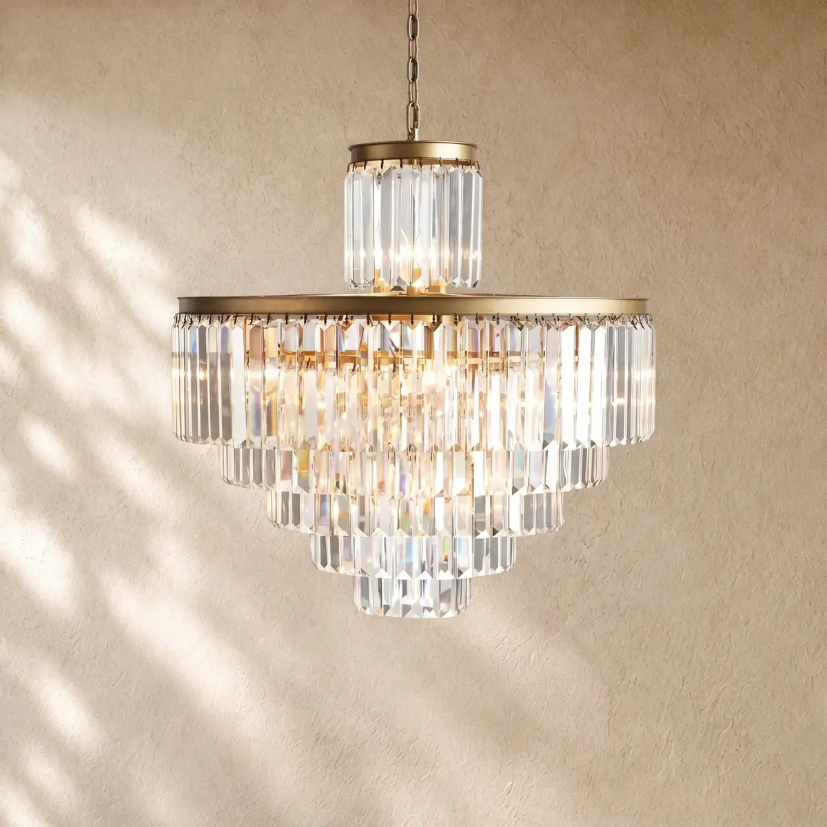 Leylend Tiered Round Chandelier Lighting - 22-Light 32.5’’ / Antique Brass