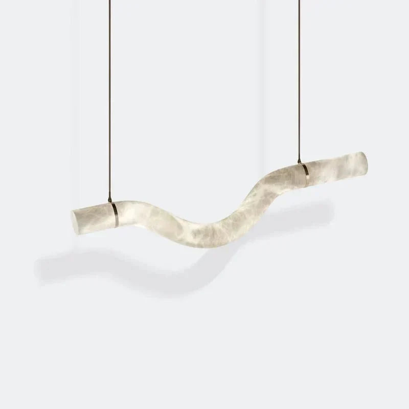 Liberty Curved Pendant Alabaster Chandelier, Pendant Light Over Dining Table - Style ABrasseverlamps