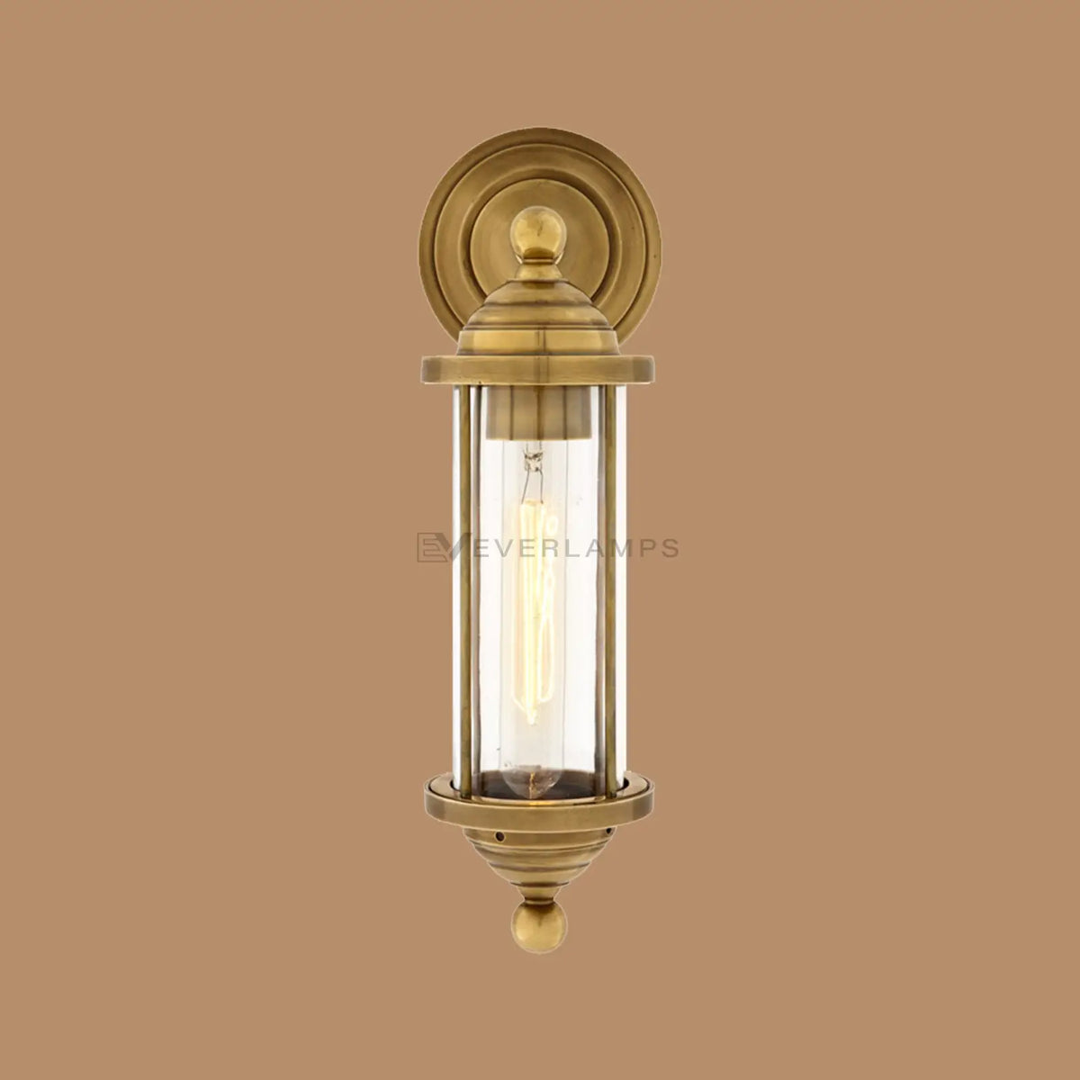 Linden Antique Brass Glass Wall Sconce