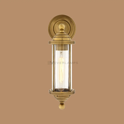 Linden Antique Brass Glass Wall Sconce