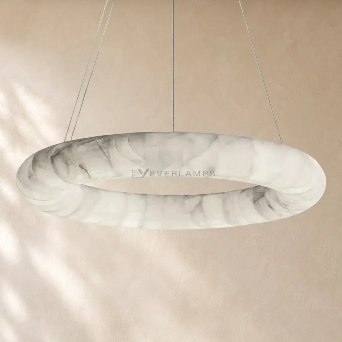 Livage Lisse Round Chandelier with Alabaster Shade