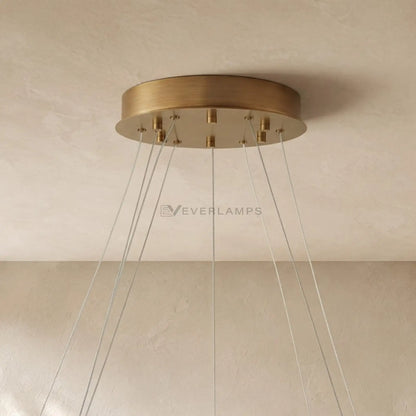Livage Lisse Round Chandelier with Alabaster Shade