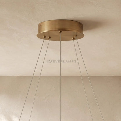 Livage Lisse Round Chandelier with Alabaster Shade