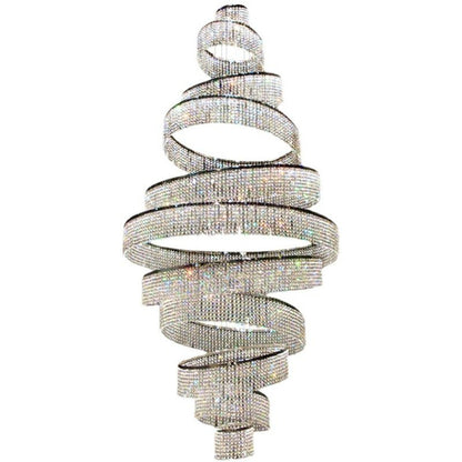 Long Crystal Tassel Rings Chandelier Extra Large Living Room Staircase High Ceiling Lighting Fixture - 11 Rings/ D47.2"*H118.1"Warm Lighteverlamps