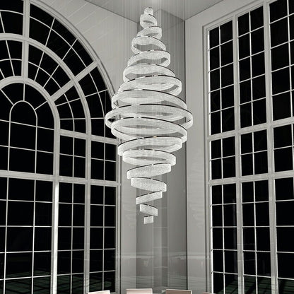 Long Crystal Tassel Rings Chandelier Extra Large Living Room Staircase High Ceiling Lighting Fixture - 11 Rings/ D47.2"*H118.1"Warm Lighteverlamps