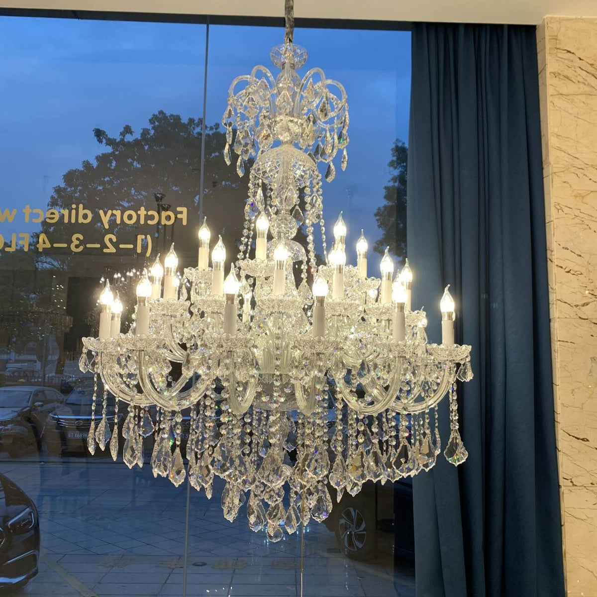 Luxury Classic Clear Crystal Chandelier for Foyer/Staircase/Entryway/Hallway - 12 Lights/D29.5"*H37.4"Warm Lighteverlamps