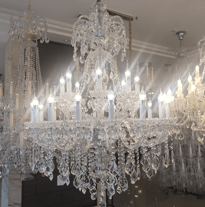 Luxury Classic Clear Crystal Chandelier for Foyer/Staircase/Entryway/Hallway - 24 Lights/D39.4"*H50.4"Warm Lighteverlamps