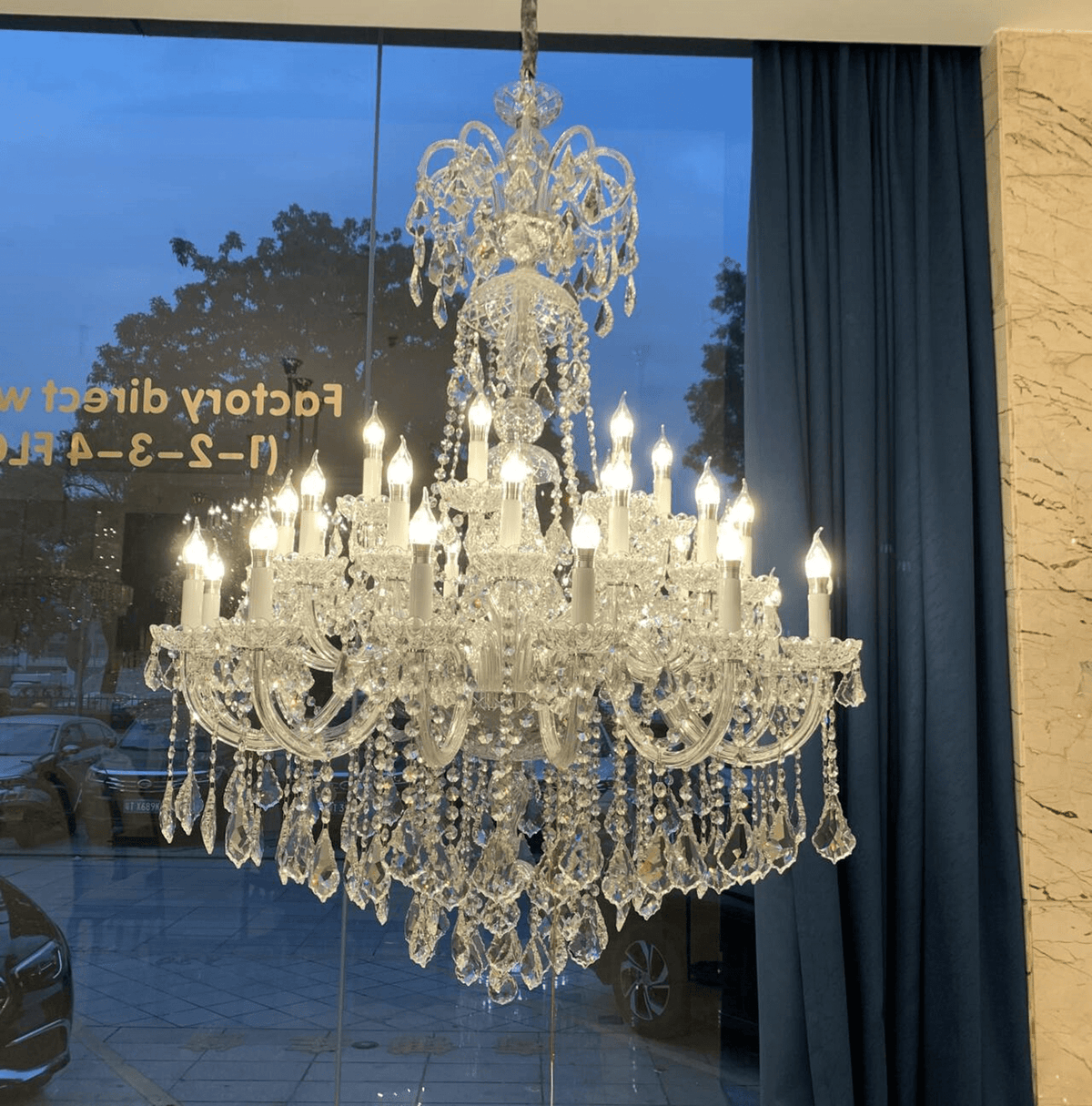 Luxury Classic Clear Crystal Chandelier for Foyer/Staircase/Entryway/Hallway - 35 Lights/D47.2"*H59.1"Warm Lighteverlamps