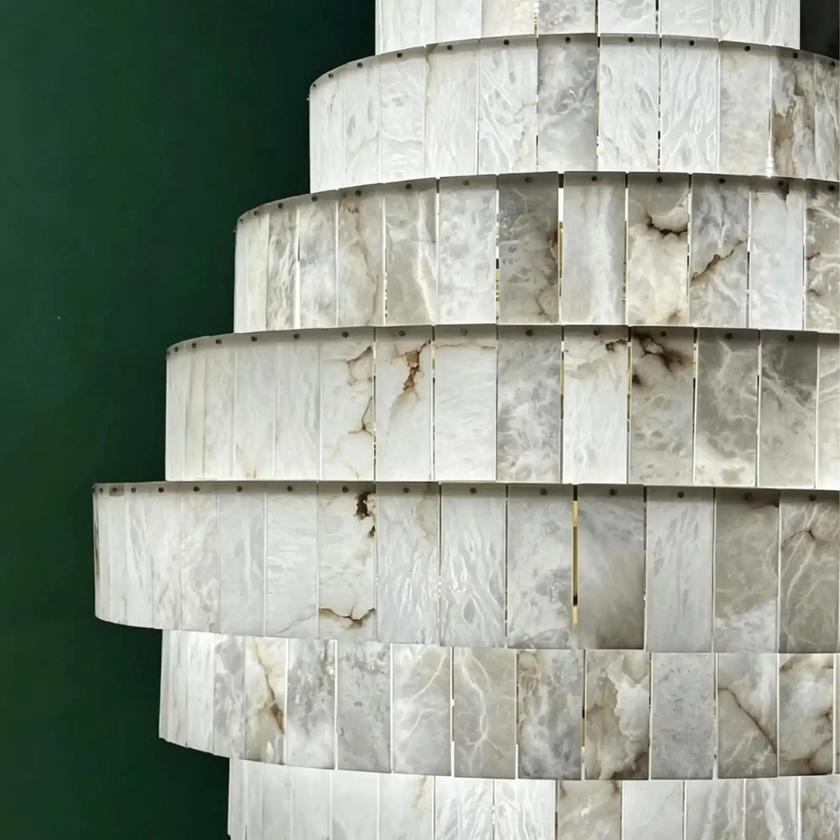 Luxury Sculpted Pyramid-Tier Alabaster Chandelier for High Ceiling - D48.03"*H44.09"(D122cm*H112cm)/85kgWarm Light 3000Keverlamps