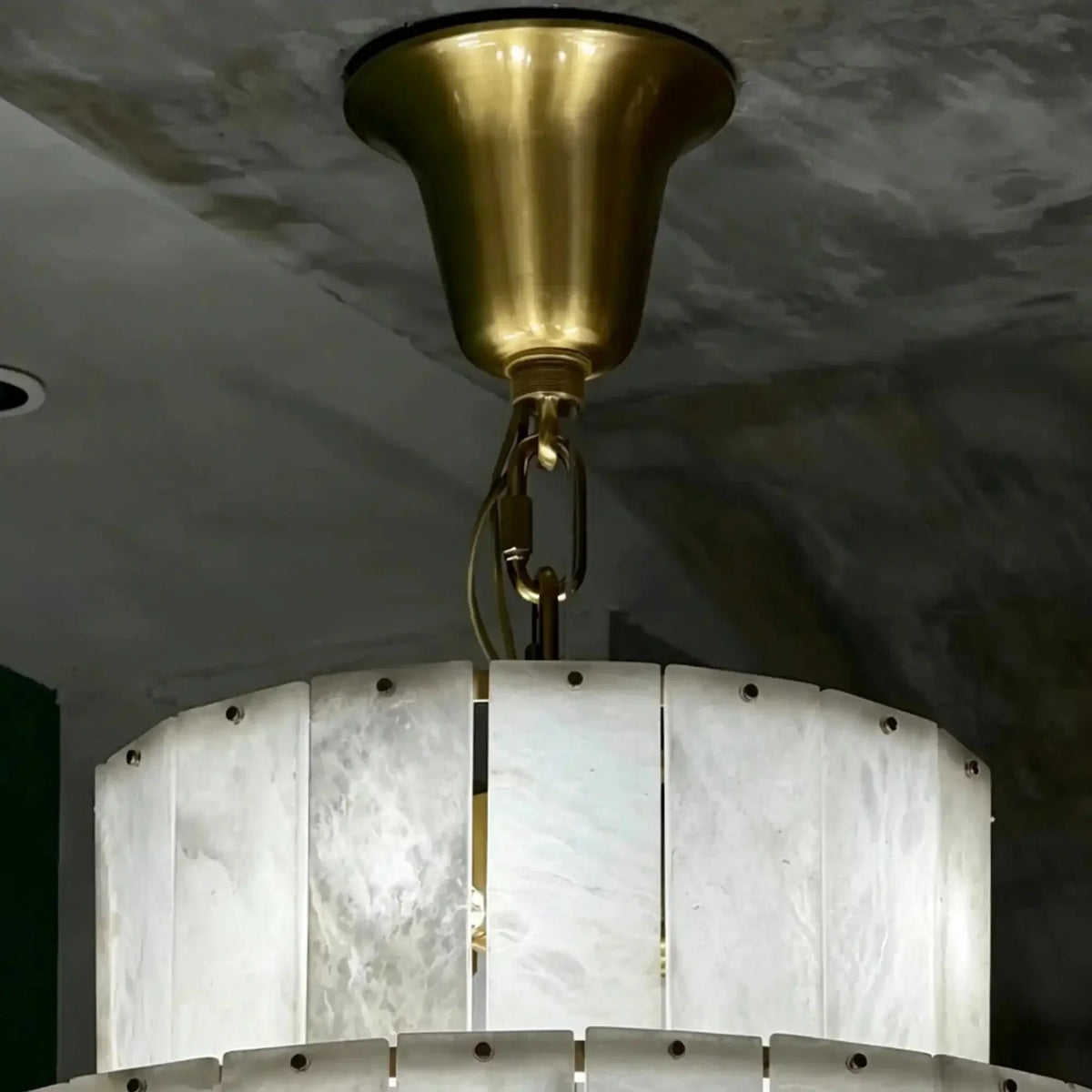 Luxury Sculpted Pyramid-Tier Alabaster Chandelier for High Ceiling - D48.03"*H44.09"(D122cm*H112cm)/85kgWarm Light 3000Keverlamps