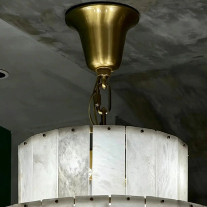 Luxury Sculpted Pyramid-Tier Alabaster Chandelier for High Ceiling - D48.03"*H44.09"(D122cm*H112cm)/85kgWarm Light 3000Keverlamps
